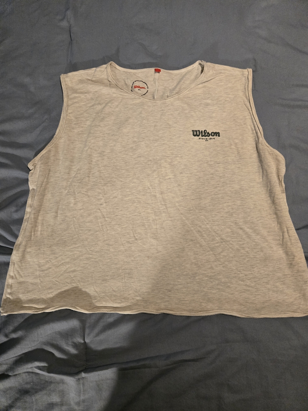Wilson Cream Sleeveless Tank with Chest Logo